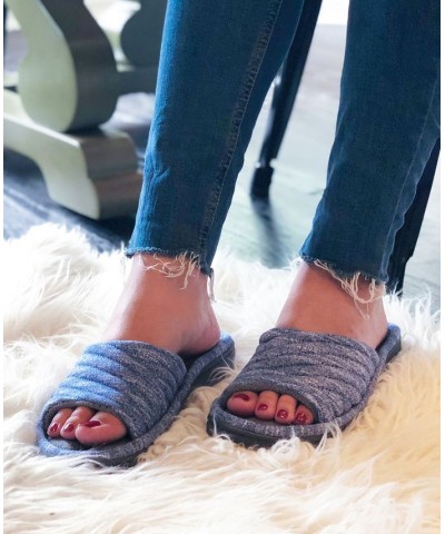 Isotoner Women's Space Knit Andrea Slide Slipper Online Only Blue $11.22 Shoes