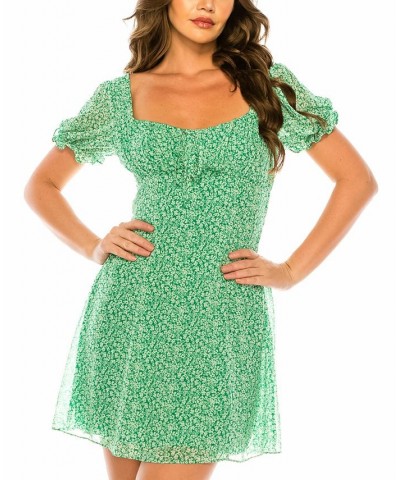 Juniors' Sweetheart A-Line Dress Green/Off White $31.86 Dresses