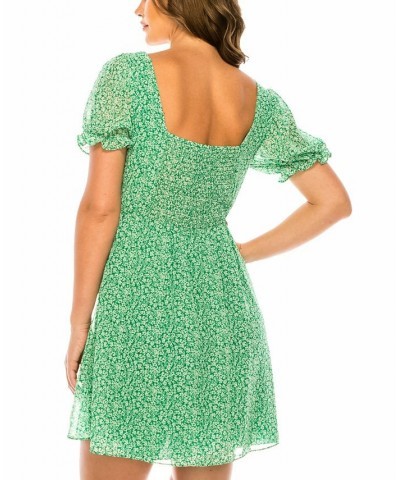 Juniors' Sweetheart A-Line Dress Green/Off White $31.86 Dresses