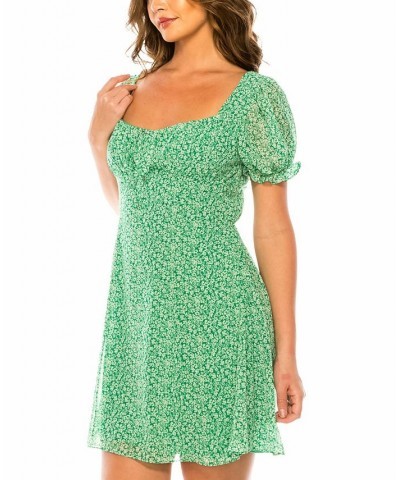 Juniors' Sweetheart A-Line Dress Green/Off White $31.86 Dresses