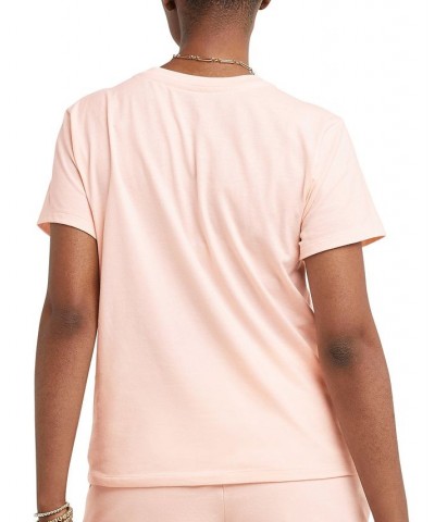 Women's Cotton Graphic Classic T-Shirt Pink $18.20 Tops