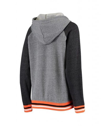 Women's Heathered Gray San Francisco Giants Cuff Tri-Blend Raglan Pullover Hoodie Heathered Gray $48.59 Sweatshirts