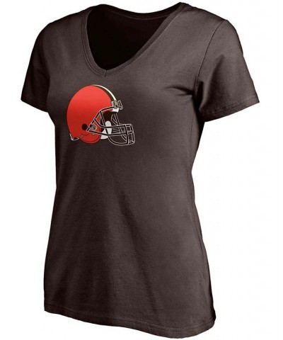 Women's Baker Mayfield Brown Cleveland Browns Player Icon Name and Number V-Neck T-shirt Brown $23.93 Tops