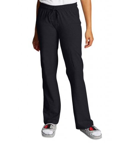 Women's Drawstring-Waist Cotton Pants Black $17.60 Pants