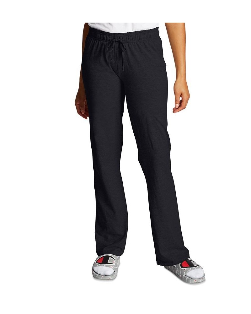 Women's Drawstring-Waist Cotton Pants Black $17.60 Pants