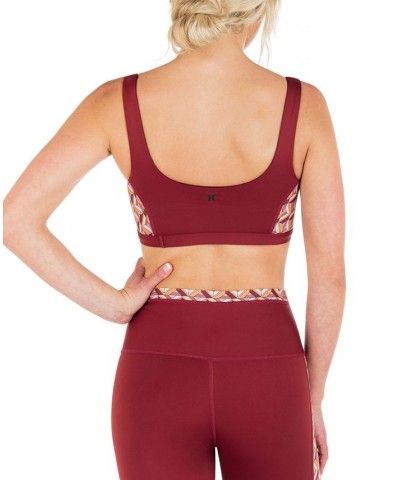 Juniors' City Block Colorblocked Low-Impact Sports Bra Chili $33.32 Tops