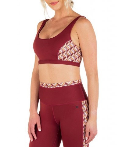 Juniors' City Block Colorblocked Low-Impact Sports Bra Chili $33.32 Tops