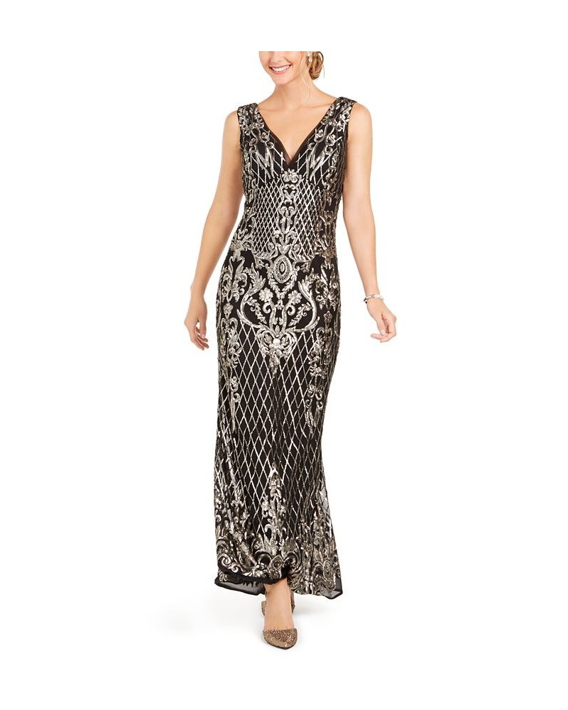 Sequined Gown Black $90.72 Dresses