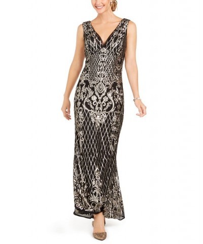 Sequined Gown Black $90.72 Dresses