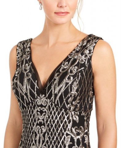 Sequined Gown Black $90.72 Dresses