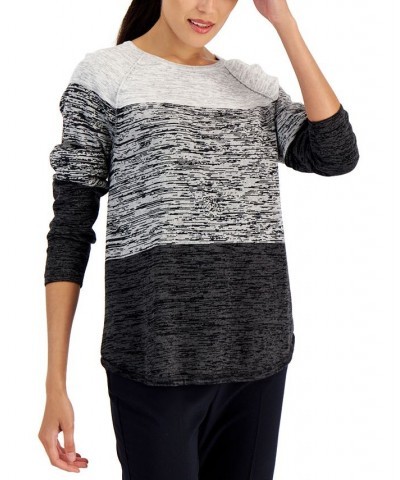 Women's Cotton Colorblocked Sweater Black $12.84 Sweaters