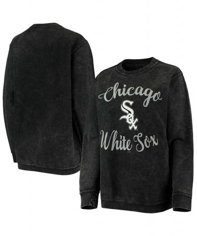 Women's Black Chicago White Sox Script Comfy Cord Pullover Sweatshirt Black $36.90 Sweatshirts