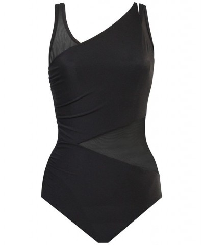 Illusionist Azura Allover-Slimming One-Piece Swimsuit Black $78.26 Swimsuits