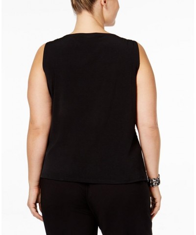 Plus Size Embellished Blouse Black $37.92 Tops