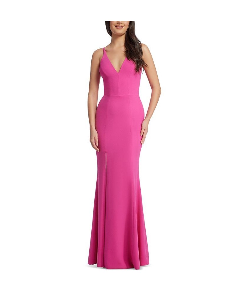 Iris High-Slit Evening Gown Bright Fuschia $87.36 Dresses