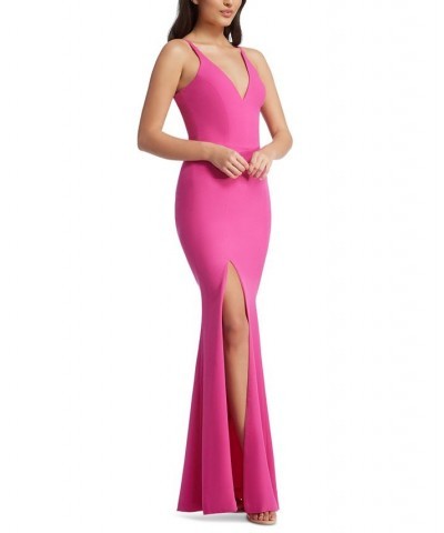 Iris High-Slit Evening Gown Bright Fuschia $87.36 Dresses