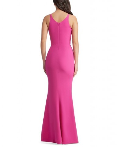 Iris High-Slit Evening Gown Bright Fuschia $87.36 Dresses