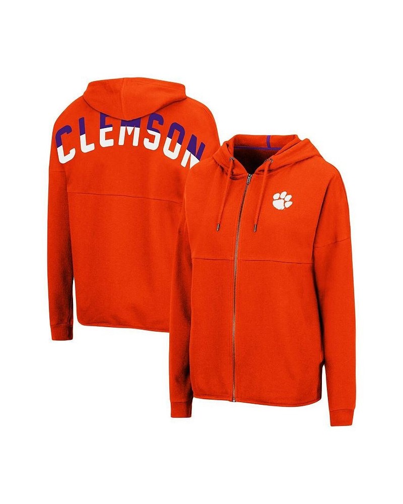 Women's Orange Clemson Tigers 2-Hit Full-Zip Hoodie Orange $35.74 Sweatshirts