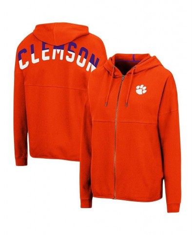 Women's Orange Clemson Tigers 2-Hit Full-Zip Hoodie Orange $35.74 Sweatshirts