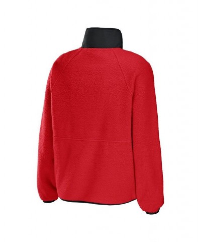 Women's Red Kansas City Chiefs Polar Fleece Raglan Full-Snap Jacket Red $48.40 Jackets