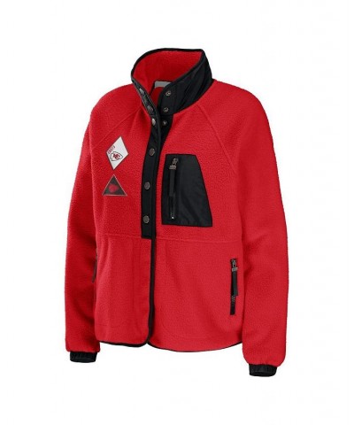 Women's Red Kansas City Chiefs Polar Fleece Raglan Full-Snap Jacket Red $48.40 Jackets