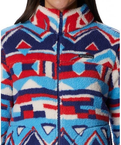 Women's West Bend Full Zip Fleece Jacket Red Lily Print $31.20 Jackets