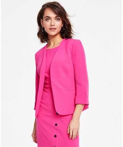 Petite Stretch Crepe Open-Front Roll-Sleeve Jacket Riviera $33.62 Jackets