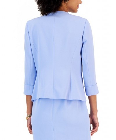 Petite Stretch Crepe Open-Front Roll-Sleeve Jacket Riviera $33.62 Jackets