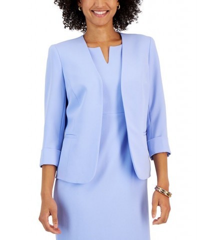 Petite Stretch Crepe Open-Front Roll-Sleeve Jacket Riviera $33.62 Jackets