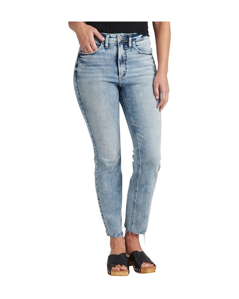 Women's High Note High Rise Straight Crop Jeans Indigo $41.36 Jeans