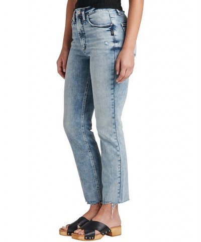 Women's High Note High Rise Straight Crop Jeans Indigo $41.36 Jeans