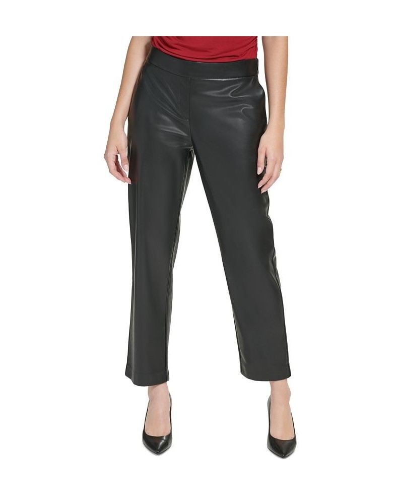 Women's X-Fit Faux Leather Slim Leg Pants Black $33.31 Pants