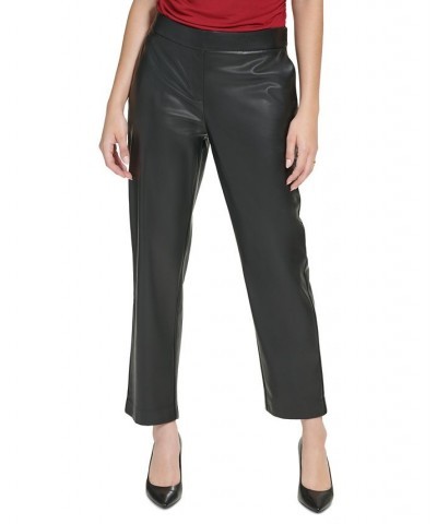 Women's X-Fit Faux Leather Slim Leg Pants Black $33.31 Pants