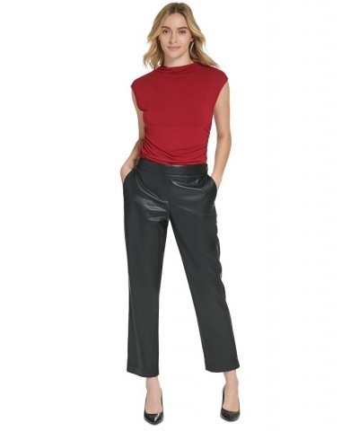 Women's X-Fit Faux Leather Slim Leg Pants Black $33.31 Pants