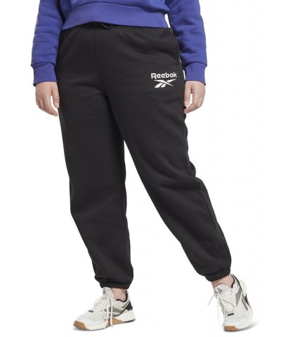 Plus Size Identity Logo Fleece Joggers Black $18.55 Pants