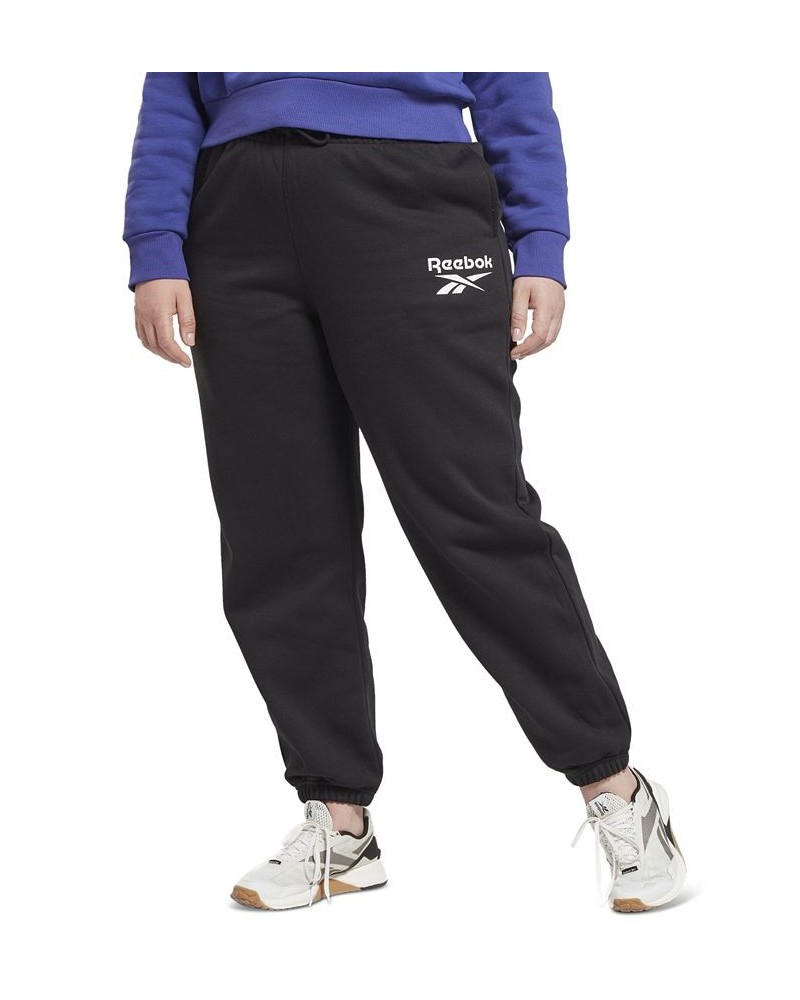 Plus Size Identity Logo Fleece Joggers Black $18.55 Pants