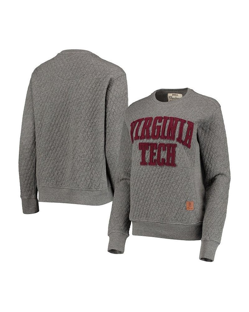 Women's Heather Charcoal Virginia Tech Hokies Moose Quilted Pullover Sweatshirt Heather Charcoal $30.75 Sweatshirts