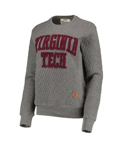 Women's Heather Charcoal Virginia Tech Hokies Moose Quilted Pullover Sweatshirt Heather Charcoal $30.75 Sweatshirts