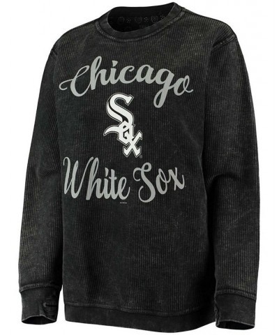 Women's Black Chicago White Sox Script Comfy Cord Pullover Sweatshirt Black $36.90 Sweatshirts