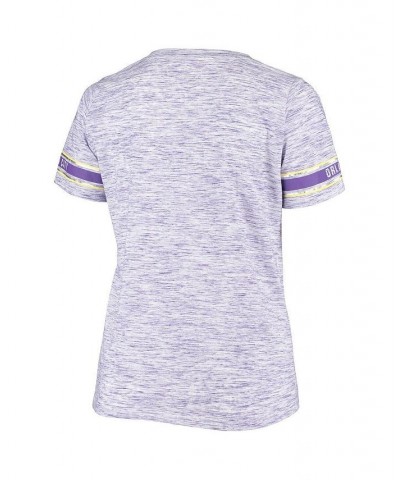 Women's by New Era Purple Orlando City SC Plus Size Logo Space Dye V-Neck T-shirt Purple $35.99 Tops