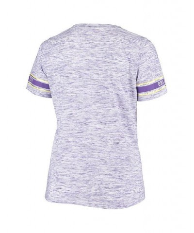 Women's by New Era Purple Orlando City SC Plus Size Logo Space Dye V-Neck T-shirt Purple $35.99 Tops