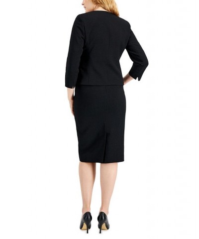 Women's Snap Front Skirt Suit Regular and Petite Sizes White $63.00 Skirts