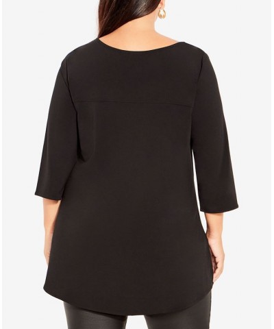 Plus Size Luella Plain V-neck Top Black $24.78 Tops