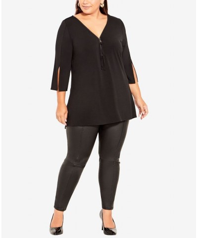 Plus Size Luella Plain V-neck Top Black $24.78 Tops