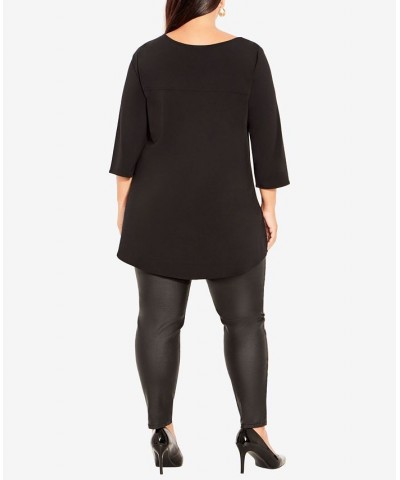 Plus Size Luella Plain V-neck Top Black $24.78 Tops