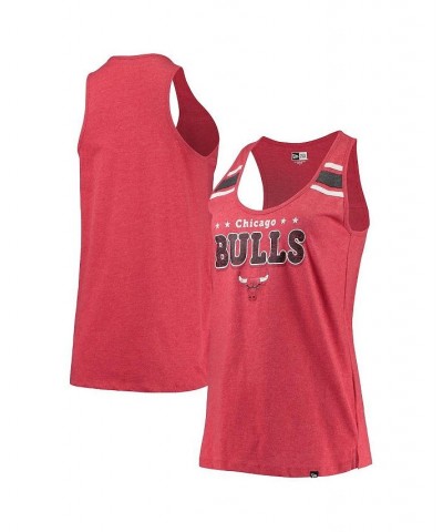 Women's Heathered Red Chicago Bulls Scoop-Neck Racerback Tank Top Heathered Red $19.20 Tops