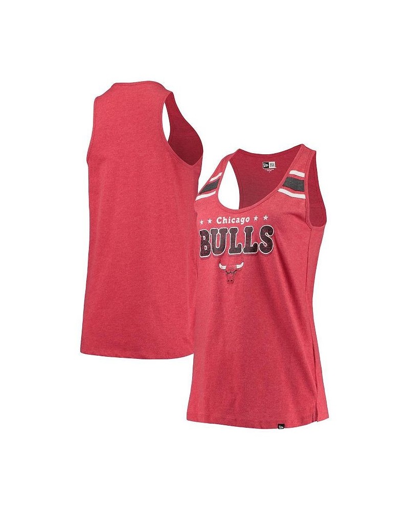 Women's Heathered Red Chicago Bulls Scoop-Neck Racerback Tank Top Heathered Red $19.20 Tops