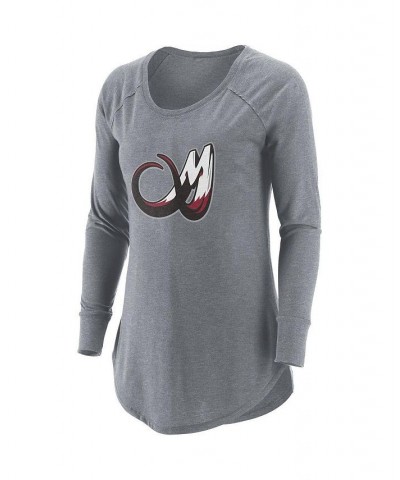 Women's Gray Colorado Mammoth Primary Logo Tri-Blend Long Sleeve T-shirt Gray $23.84 Tops