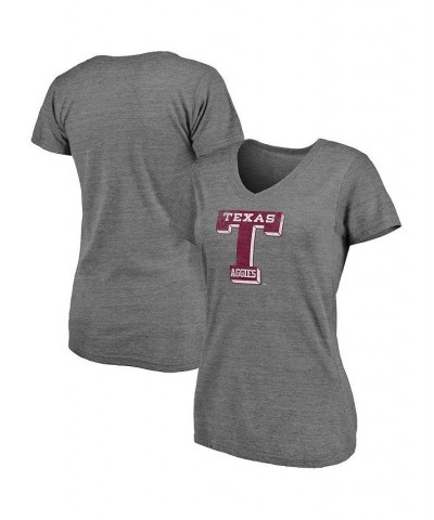 Women's Branded Heathered Gray Texas A&M Aggies Vault Primary Logo V-Neck Tri-Blend T-shirt Heathered Gray $18.80 Tops