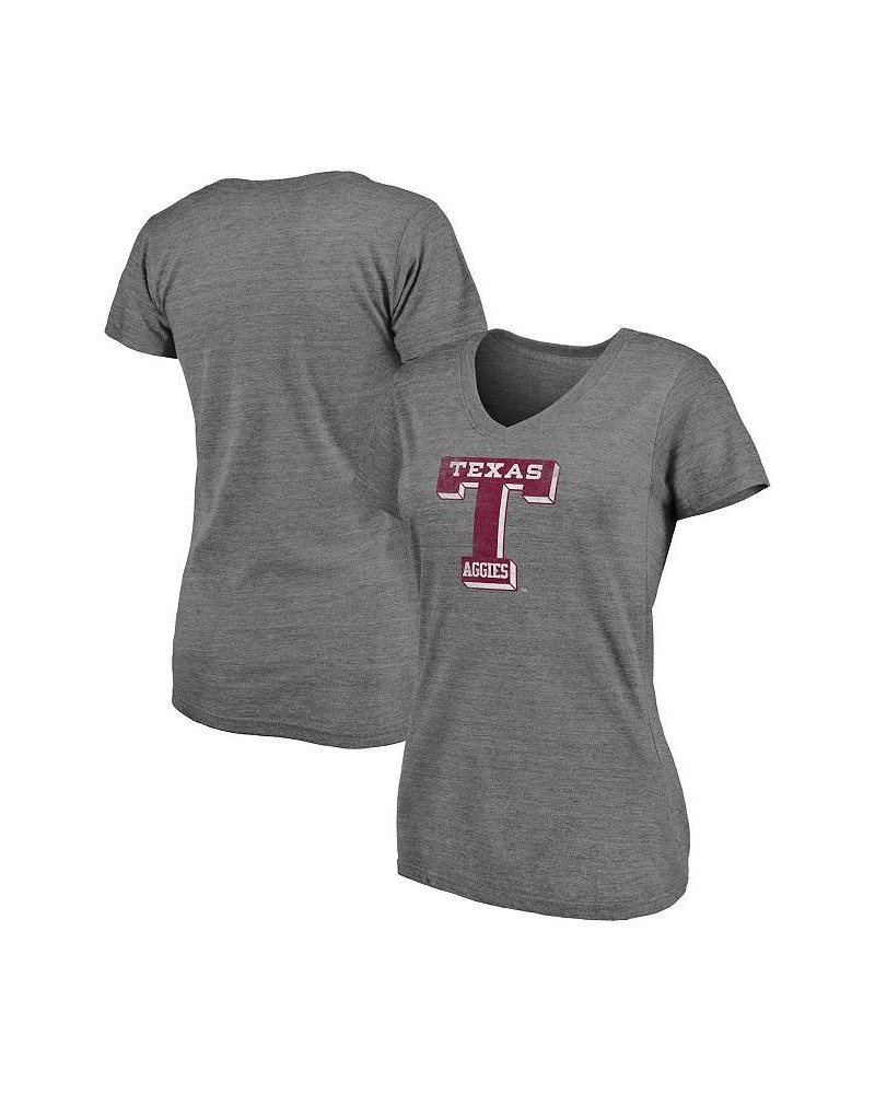 Women's Branded Heathered Gray Texas A&M Aggies Vault Primary Logo V-Neck Tri-Blend T-shirt Heathered Gray $18.80 Tops